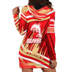 Dolphins Rugby Mascot Hoodie Dress Fierce Athlete Graphic in Sports Style
