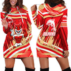 Dolphins Rugby Mascot Hoodie Dress Fierce Athlete Graphic in Sports Style