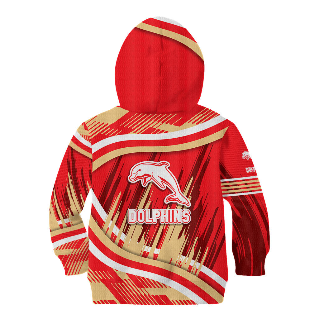 Dolphins Rugby Mascot Kid Hoodie Fierce Athlete Graphic in Sports Style