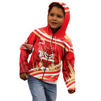 Dolphins Rugby Mascot Kid Hoodie Fierce Athlete Graphic in Sports Style