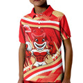 Dolphins Rugby Mascot Kid Polo Shirt Fierce Athlete Graphic in Sports Style