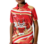 Dolphins Rugby Mascot Kid Polo Shirt Fierce Athlete Graphic in Sports Style