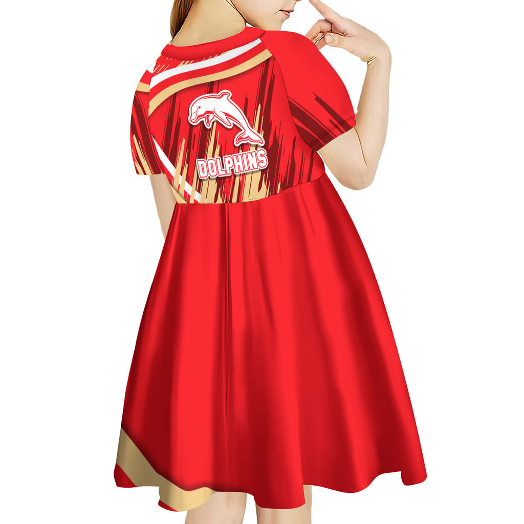 Dolphins Rugby Mascot Kid Short Sleeve Dress Fierce Athlete Graphic in Sports Style