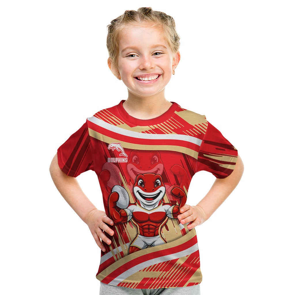 Dolphins Rugby Mascot Kid T Shirt Fierce Athlete Graphic in Sports Style