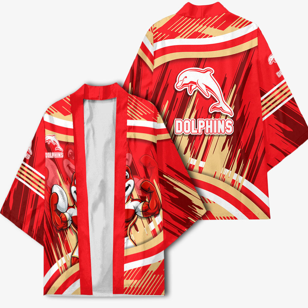 Dolphins Rugby Mascot Kimono Fierce Athlete Graphic in Sports Style