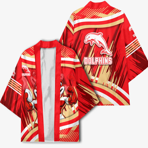 Dolphins Rugby Mascot Kimono Fierce Athlete Graphic in Sports Style