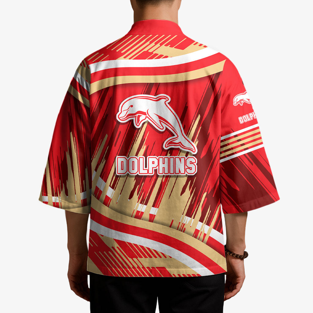 Dolphins Rugby Mascot Kimono Fierce Athlete Graphic in Sports Style