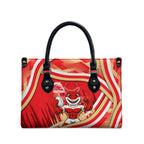 Dolphins Rugby Mascot Leather Bag Fierce Athlete Graphic in Sports Style