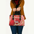Dolphins Rugby Mascot Leather Bag Fierce Athlete Graphic in Sports Style