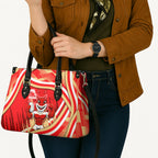 Dolphins Rugby Mascot Leather Bag Fierce Athlete Graphic in Sports Style