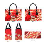 Dolphins Rugby Mascot Leather Bag Fierce Athlete Graphic in Sports Style