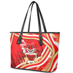 Dolphins Rugby Mascot Leather Tote Bag Fierce Athlete Graphic in Sports Style