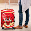 Dolphins Rugby Mascot Luggage Cover Fierce Athlete Graphic in Sports Style