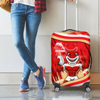 Dolphins Rugby Mascot Luggage Cover Fierce Athlete Graphic in Sports Style