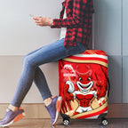 Dolphins Rugby Mascot Luggage Cover Fierce Athlete Graphic in Sports Style
