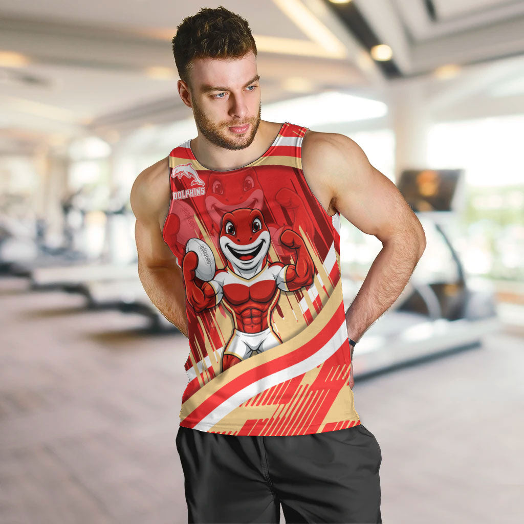 Dolphins Rugby Mascot Men Tank Top Fierce Athlete Graphic in Sports Style