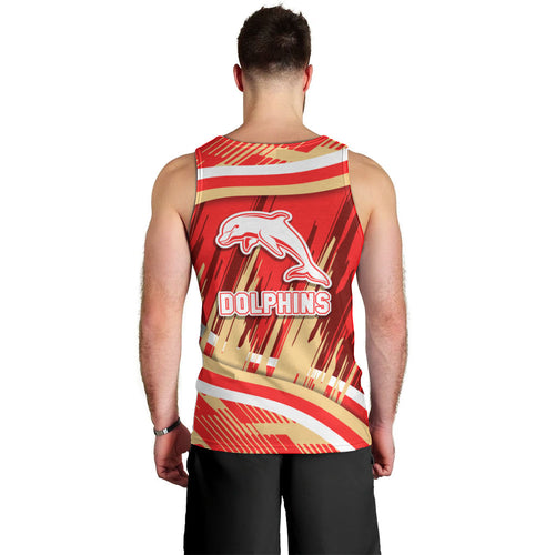 Dolphins Rugby Mascot Men Tank Top Fierce Athlete Graphic in Sports Style