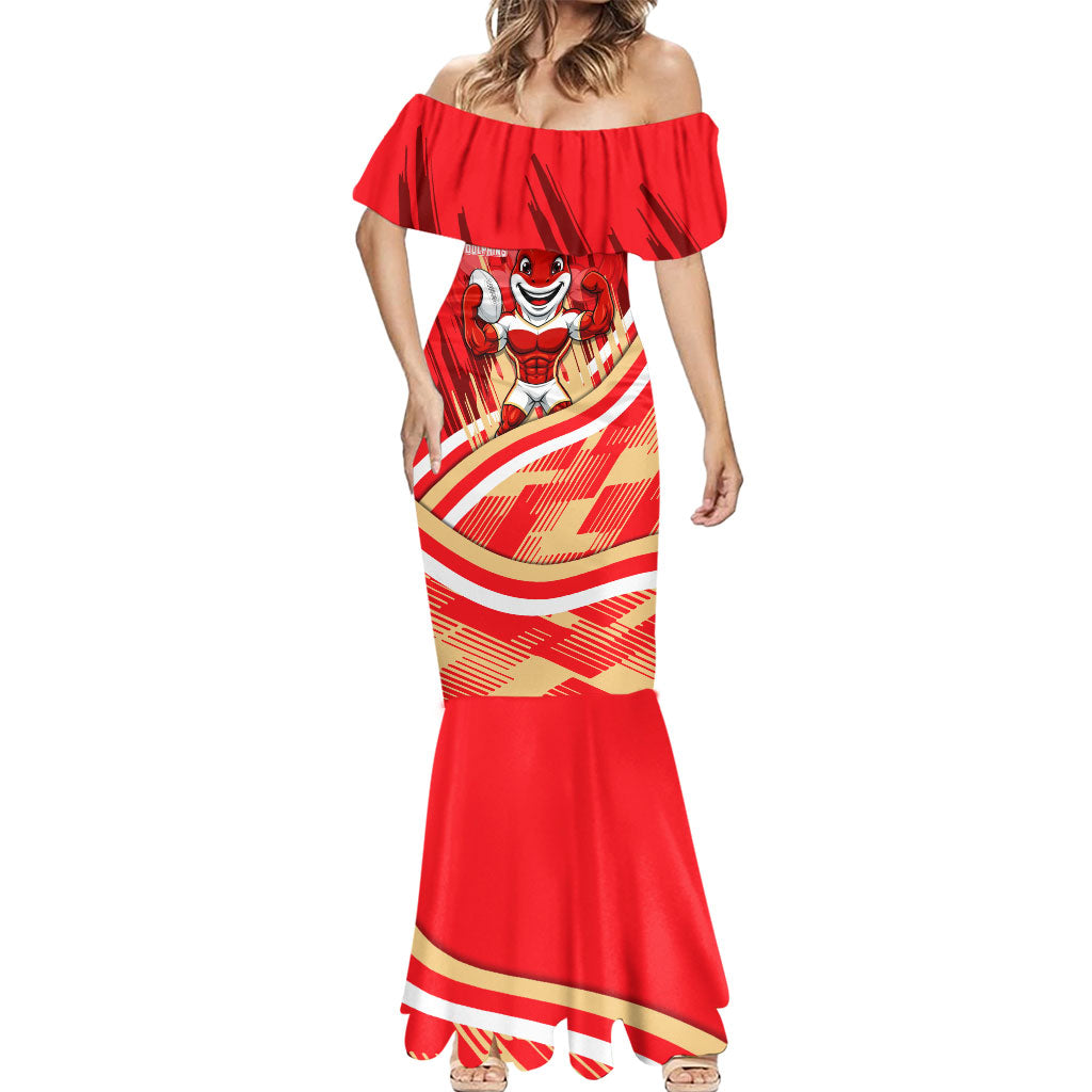 Dolphins Rugby Mascot Mermaid Dress Fierce Athlete Graphic in Sports Style