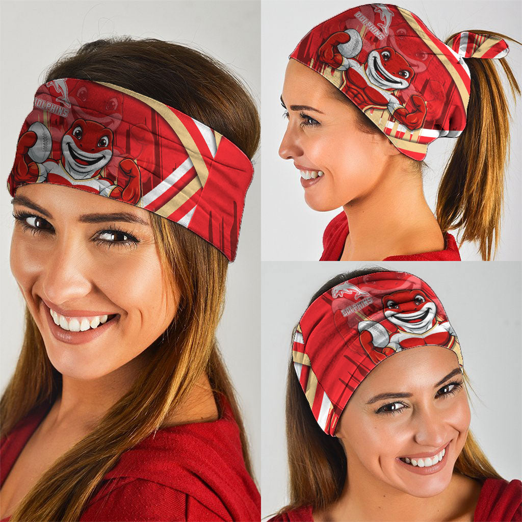 Dolphins Rugby Mascot Neck Gaiter Fierce Athlete Graphic in Sports Style