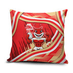 Dolphins Rugby Mascot Pillow Cover Fierce Athlete Graphic in Sports Style