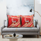 Dolphins Rugby Mascot Pillow Cover Fierce Athlete Graphic in Sports Style