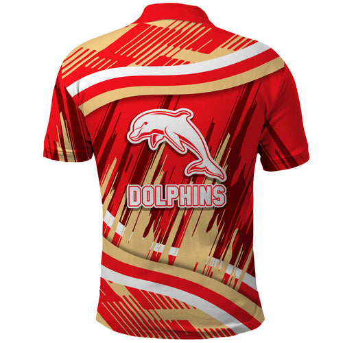 Dolphins Rugby Mascot Polo Shirt Fierce Athlete Graphic in Sports Style
