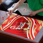 Dolphins Rugby Mascot Puzzle Fierce Athlete Graphic in Sports Style