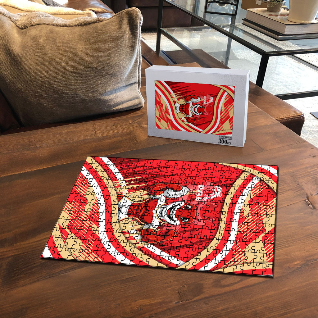 Dolphins Rugby Mascot Puzzle Fierce Athlete Graphic in Sports Style
