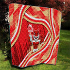 Dolphins Rugby Mascot Quilt Fierce Athlete Graphic in Sports Style
