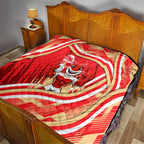 Dolphins Rugby Mascot Quilt Fierce Athlete Graphic in Sports Style