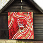 Dolphins Rugby Mascot Quilt Fierce Athlete Graphic in Sports Style