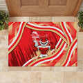 Dolphins Rugby Mascot Rubber Doormat Fierce Athlete Graphic in Sports Style