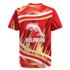 Dolphins Rugby Mascot Rugby Jersey Fierce Athlete Graphic in Sports Style
