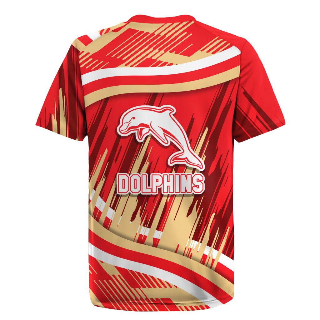 Dolphins Rugby Mascot Rugby Jersey Fierce Athlete Graphic in Sports Style