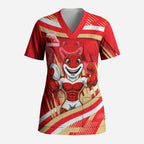 Dolphins Rugby Mascot Scrub Top Fierce Athlete Graphic in Sports Style