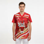Dolphins Rugby Mascot Scrub Top Fierce Athlete Graphic in Sports Style