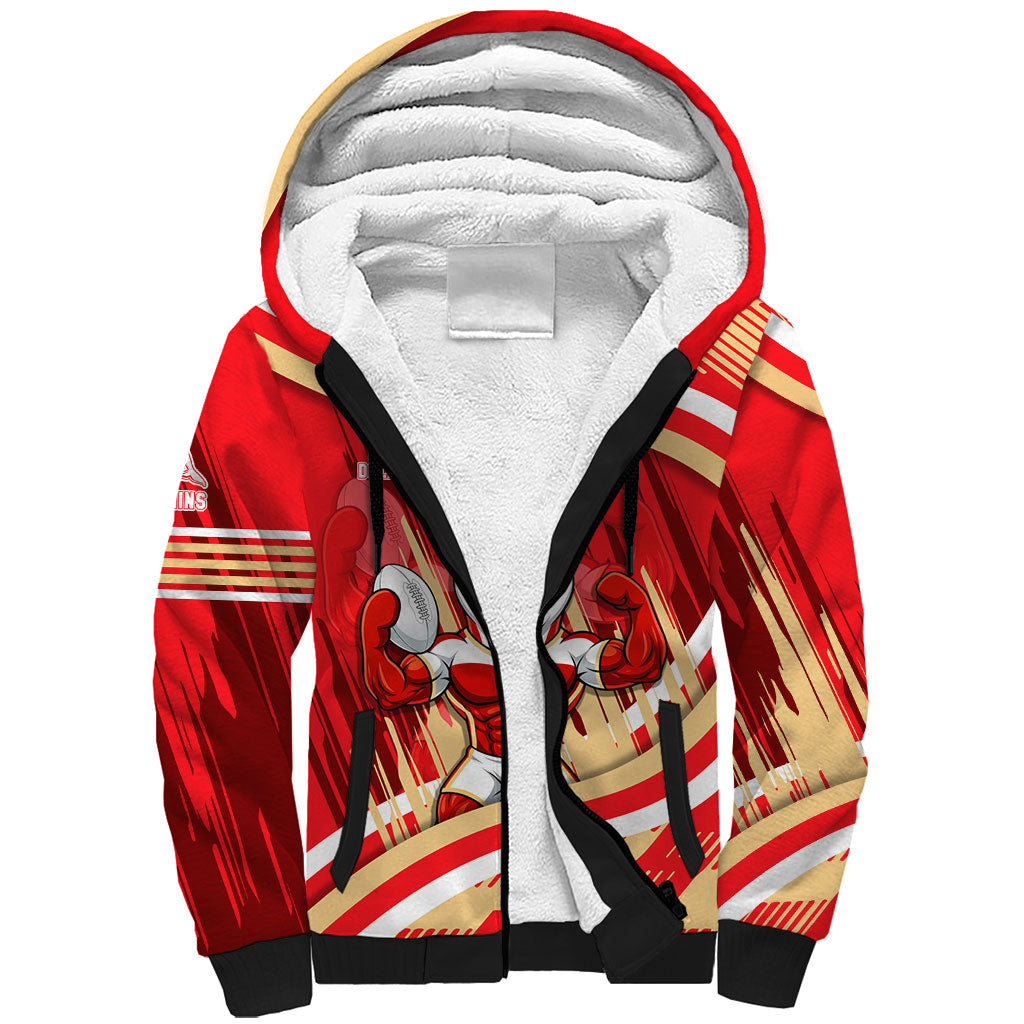 Dolphins Rugby Mascot Sherpa Hoodie Fierce Athlete Graphic in Sports Style