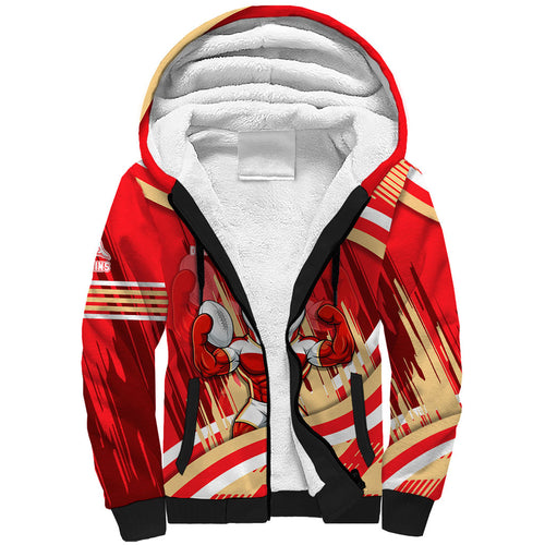 Dolphins Rugby Mascot Sherpa Hoodie Fierce Athlete Graphic in Sports Style