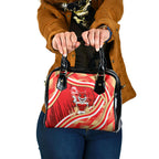 Dolphins Rugby Mascot Shoulder Handbag Fierce Athlete Graphic in Sports Style
