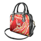 Dolphins Rugby Mascot Shoulder Handbag Fierce Athlete Graphic in Sports Style