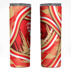 Dolphins Rugby Mascot Skinny Tumbler Fierce Athlete Graphic in Sports Style