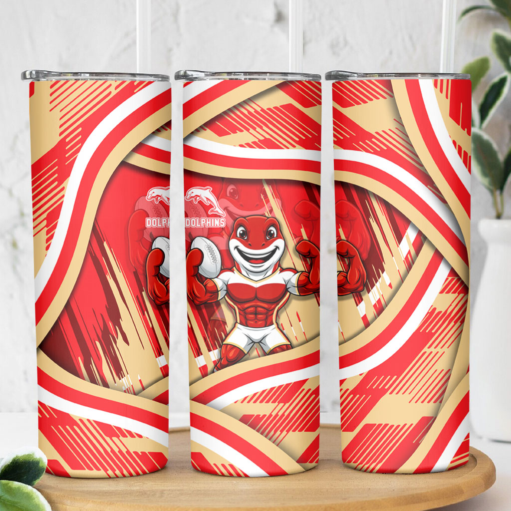 Dolphins Rugby Mascot Skinny Tumbler Fierce Athlete Graphic in Sports Style