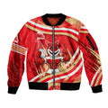 Dolphins Rugby Mascot Sleeve Zip Bomber Jacket Fierce Athlete Graphic in Sports Style
