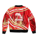 Dolphins Rugby Mascot Sleeve Zip Bomber Jacket Fierce Athlete Graphic in Sports Style