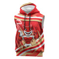Dolphins Rugby Mascot Sleeveless Hoodie Fierce Athlete Graphic in Sports Style