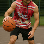 Dolphins Rugby Mascot Sleeveless Hoodie Fierce Athlete Graphic in Sports Style