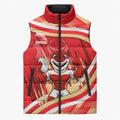 Dolphins Rugby Mascot Sleeveless Puffer Jacket Fierce Athlete Graphic in Sports Style