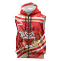 Dolphins Rugby Mascot Sleeveless Zip Hoodie Fierce Athlete Graphic in Sports Style