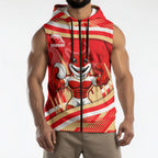 Dolphins Rugby Mascot Sleeveless Zip Hoodie Fierce Athlete Graphic in Sports Style