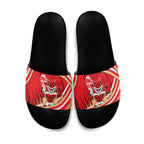 Dolphins Rugby Mascot Slide Sandals Fierce Athlete Graphic in Sports Style